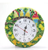 Duvara Asmalı Papağanlı Polyester Saat Alk1537