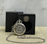 Özel Kutulu Rakamlı Gümüş Köstekli Saat