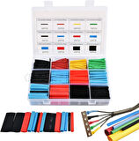 560 Parça Makaron Seti Kapaklı Kutulu Kablo Birleştirme Koruyucu Sıcaklıkla Daralan Makaron Set