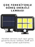 FX-028 Güneş Enerjili Solar Lamba Hareket Sensörlü Harici Güneş Panelli 120 LED