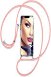 Apple iPhone 14 PLUS Kılıf Boyun Omuz Askılı İpli Şeffaf Silikon