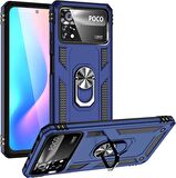Xiaomi Poco X4 Pro 5g Kılıf Yüzüklü Standlı Korumalı Tank Kapak