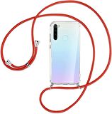 Xiaomi Redmi Note 8 Kılıf Boyun Omuz Askılı Ipli Anti Şok Köşe Korumalı Şeffaf Silikon