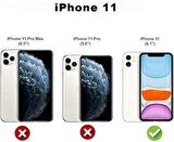 Apple iPhone 11 Kılıf Kamera Lens Korumalı Kenarları Renkli Gold Arkası Şeffaf Silikon