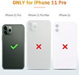 Apple iPhone 11 PRO Kılıf Kamera Lens Korumalı Kenarları Renkli Gold Arkası Şeffaf Silikon