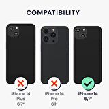 Apple iPhone 14 Kılıf Kamera Lens Korumalı Kenarları Renkli Gold Arkası Şeffaf Silikon