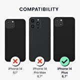 Apple iPhone 14 PLUS Kılıf Kamera Lens Korumalı Kenarları Renkli Gold Arkası Şeffaf Silikon