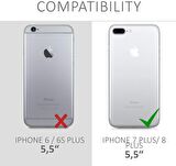 Apple iPhone 7 PLUS Kılıf Kamera Lens Korumalı Kenarları Renkli Gold Arkası Şeffaf Silikon