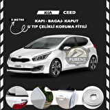 Kia Ceed Oto Araç Kapı Koruma Fitili 5metre Parlak Beyaz Renk