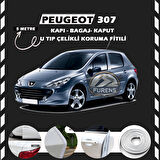 Peugeot 307 Oto Araç Kapı Koruma Fitili 5metre Parlak Beyaz Renk