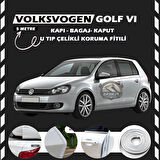 Volksvogen Golf 6 Oto Araç Kapı Koruma Fitili 5metre Parlak Beyaz Renk