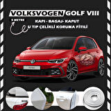 Volksvogen Golf 8 Oto Araç Kapı Koruma Fitili 5metre Parlak Beyaz Renk