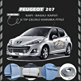 Peugeot 207 Oto Araç Kapı Koruma Fitili 5metre Parlak Gri Renk