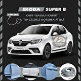 Symbol Thalia Oto Araç Kapı Koruma Fitili 5metre Parlak Gri Renk