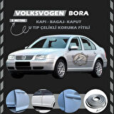 Volksvogen Bora Oto Araç Kapı Koruma Fitili 5metre Parlak Gri Renk