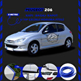 Peugeot 206 Oto Araç Kapı Koruma Fitili 5metre Parlak Mavi Renk