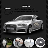 Audi A6  Oto Araç Kapı Koruma Fitili 5metre Parlak Siyah Renk