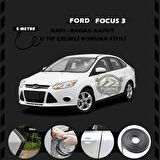 Ford Focus 3 Oto Araç Kapı Koruma Fitili 5metre Parlak Siyah Renk