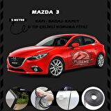 Mazda 3 Oto Araç Kapı Koruma Fitili 5metre Parlak Siyah Renk