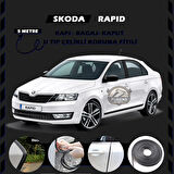 Skoda Rapid Oto Araç Kapı Koruma Fitili 5metre Parlak Siyah Renk