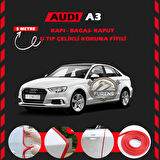 Audi A3 Oto Araç Kapı Koruma Fitili 5metre Parlak Kırmızı Renk