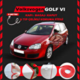 Volksvogen Golf 5 Oto Araç Kapı Koruma Fitili 5metre Parlak Kırmızı Renk