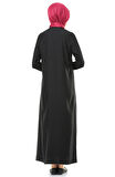 5009-1 Fermuarlı Siyah Namaz Elbisesi