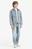 Erkek Çocuk Loose Fit Düz Paça Jean Pantolon