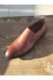 Erkek Kışlık Kundura Hakiki İç Dış Deri Kauççuk ve Kaymaz Taban Bağcıksız Taba Rengi
