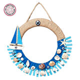 Uretti - Fatma 4830 8977 El Yapımı Mandallarla Süslenmiş Deniz Temalı Duvar Süsü