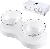 ELS Pet Kedi&Köpek İkili Şeffaf Mama ve Su Kabı