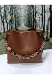 Kadın Şallı Zincirli Askılı Omuz Çantası