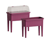 Omnipazar SO-ABS3 Fanuslu Ayaklı Bahçe Yetiştirme Saksı Seti 60 Litre No 3