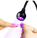Jel Oje Kurutucu 3W Mor UV LED Mini Işık SİYAH Taşınabilir Akrobat Klipsli Manikür Tırnak Kurutucu