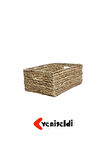 1 Adet Doğal Hasır Sepet (uzunluğu 40 Cm Genişlik 28 Cm Yükseklik 16 Cm ) Yen240038b
