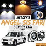 Ford Transit Connect 2002-2013 Uyumlu Üniversal Mercekli Angel Sis Farı Metal Su Geçirmez 76 mm Turuncu Halkalı Gündüz Farı Angel Eyes 2 Adet