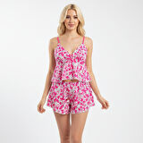 Kadın Askılı Tül Şortlu 2 li Set BB2052