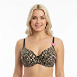 Kadın Destekli Balenli Leopar Desen Sütyen BB2060