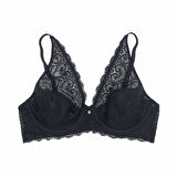 Kadın Dantelli Toparlayacı Siyah Renk Sütyen BB2023