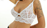 Kadın Dantelli Balenli Beyaz Renk Sütyen BB2078
