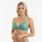 Kadın Transparan Tül Fırfırlı Balensiz Desteksiz Sütyen BB2083