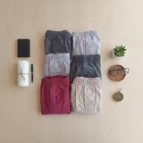 Erkek 6'lı Paket Karışık Renk Dokuma Kumaş Boxer 001-005 0070-No:5BB2652