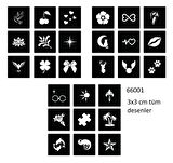 Minimal 27 Adet Kadın Deseni 3 cm Geçici Dövme Şablonu