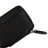 Hakiki Deri Fermuarlı Unisex Mini Cüzdan, El Yapımı, Hediye
