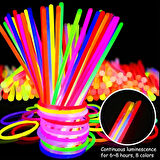 Nessiworld Karanlıkta Yanan Parlayan Fosforlu Glow Stick Çubuk Bileklik 50 Adet