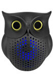 Siyah Bluetooth Hoporlör Baykuş Speaker Bluetooth 5.0 Bağlantılı