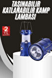 Kamp Lambası Solar Şarjlı Kızaklı Kamp Feneri Led Lamba Işıldak