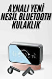 Yeni Nesil Kablosuz Kulaklık Aynalı Powerbank Özellikli Bluetooth Bağlantılı Dijital Göstergeli