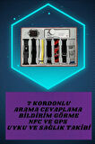 7 Kordonlu Akıllı Saat Ve Aynalı Bluetooth Kulaklık Powerbank Dijital Göstergeli