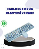 BUĞZ Kablosuz Retro Klavye ve Mouse Seti – 104 Tuşlu, Sessiz Yazım